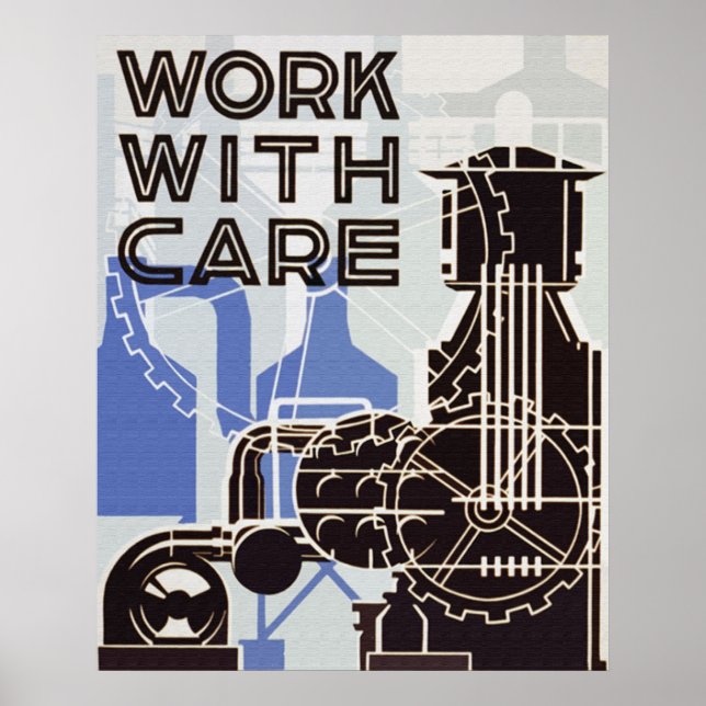 Poster Travailler avec soin (Devant)