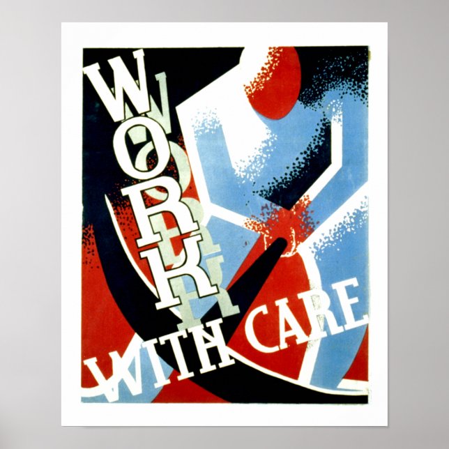Poster Travailler avec soin (Devant)