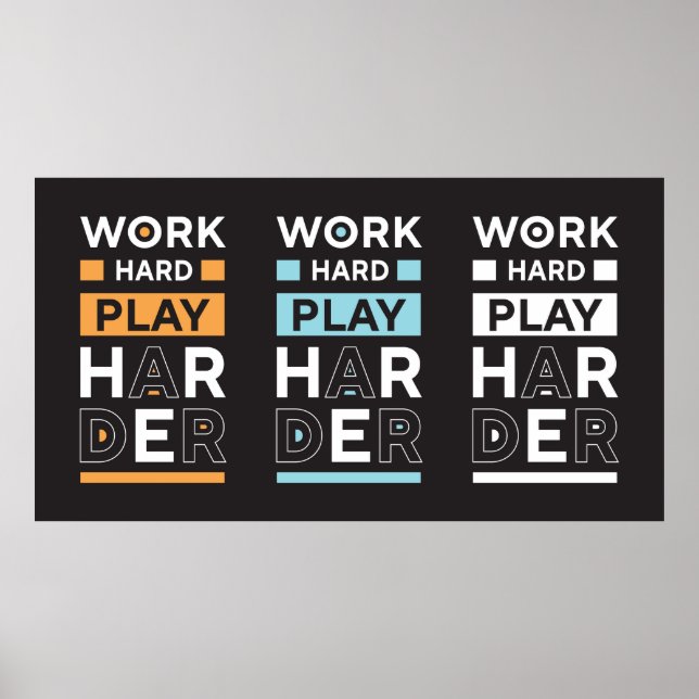 Poster Travailler dur (Devant)