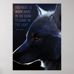 Poster Travailler Dur Dans L'Obscurité Pour Briller Dans 