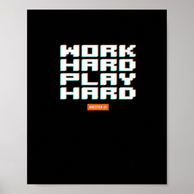 Poster Travailler dur Jouer dur classique Sloth (Devant)