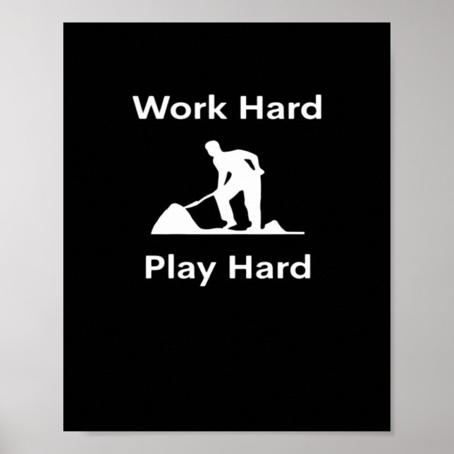 Poster Travailler dur - White Classic (Devant)