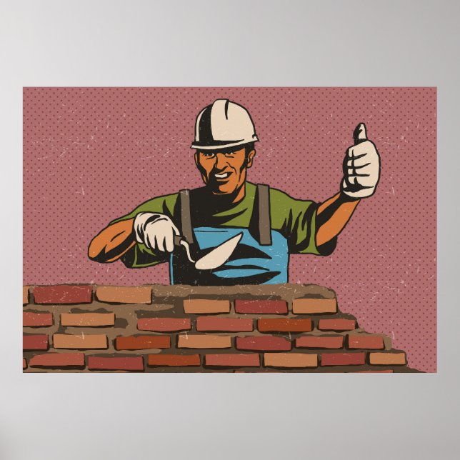 Poster Travailleur de maçonnerie (Devant)