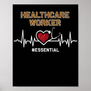 Poster Travailleur de santé #Essential Stethoscope Heartb