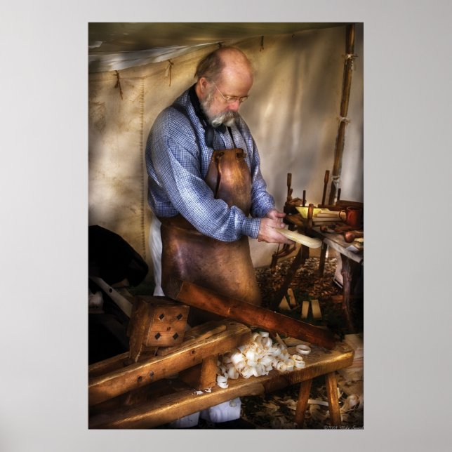 Poster Travailleur du bois - Le menuisier (Devant)