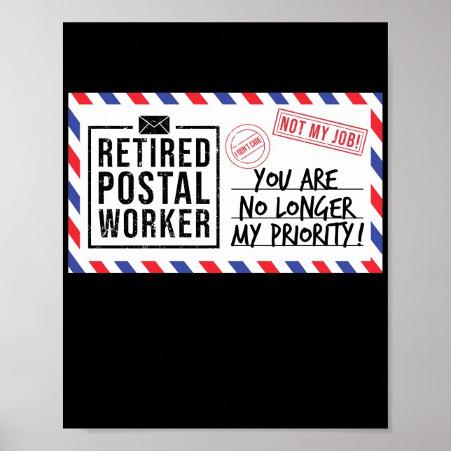 Poster Travailleur Postal Retraité Mailman Vous N'Êtes Pl (Devant)