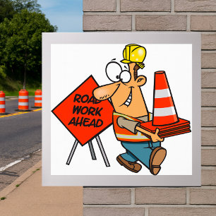 Poster Travailleur routier