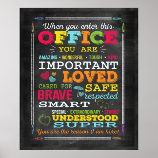 Poster Travailleur social lorsque vous entrez dans la mot