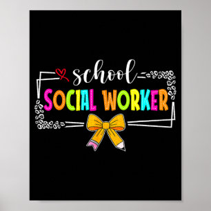 Poster Travailleur social scolaire été femmes drôle derni