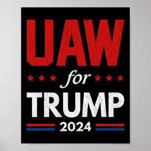 Poster Travailleurs de l'automobile pour Trump Drapeau am