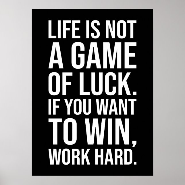 Poster Travaillez dur pour gagner - Gym, Hustle, Succès,  (Devant)