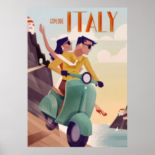 Poster Travel Art Explorez l'Italie