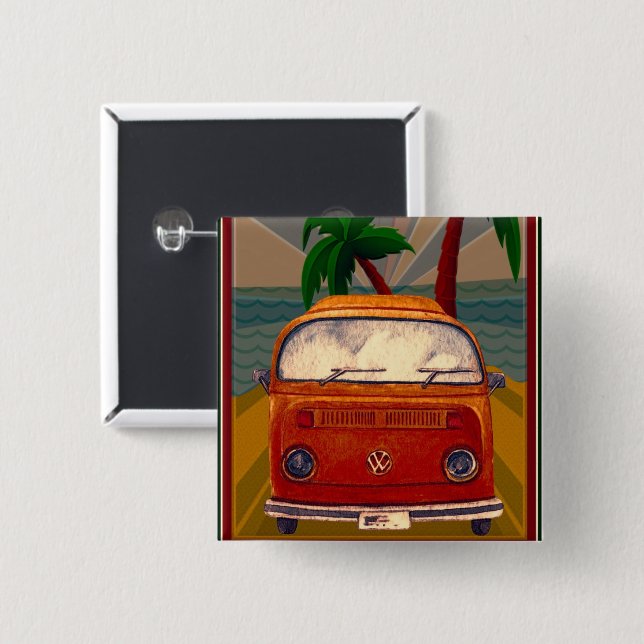 Poster:Travel California 2 Inch Square Button (Front & Back)
