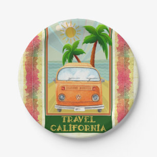 Poster:Travel California Paper Plate