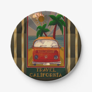 Poster:Travel California Paper Plate