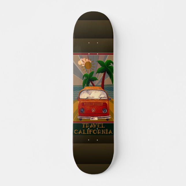 Poster : Travel California Skateboard (Devant)