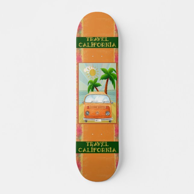 Poster : Travel California Skateboard (Devant)