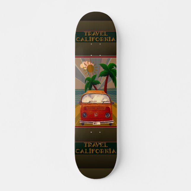 Poster : Travel California Skateboard (Devant)
