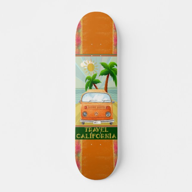 Poster : Travel California Skateboard (Devant)