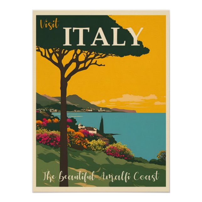 Poster Travel Italie, illustration artistique, (Devant)
