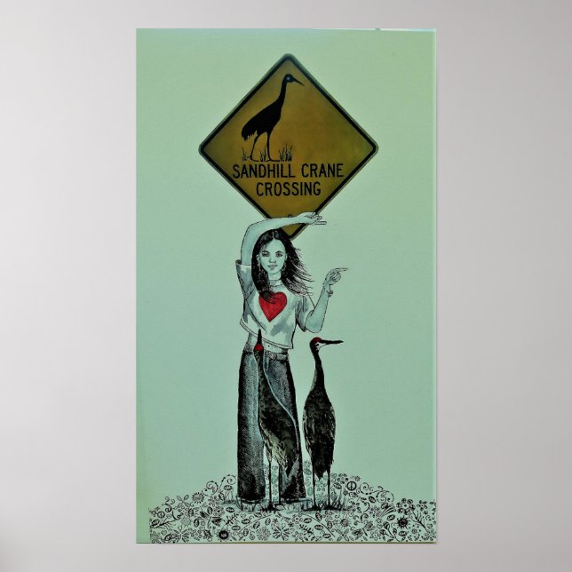 Poster Traversée de grues de Sandhill (Devant)
