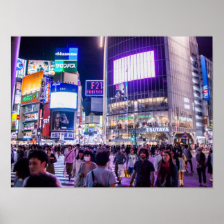 Poster Traversée de Shibuya la nuit