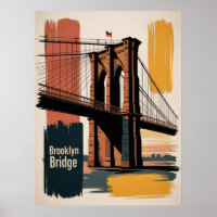Traversée du pont de Brooklyn au coucher du soleil