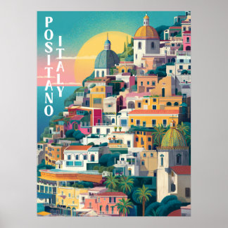 Poster Traversée Positano moderne
