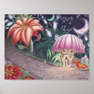 Poster Traverser à travers les fleurs géantes