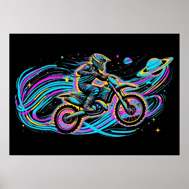 Poster Traverser l'espace - Motocross Rider (Devant)