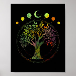 Poster Tree of Life Phases of the Moon