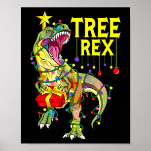 Poster Tree Rex! Drôle de paléontologue de Noël