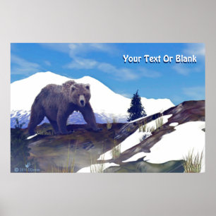 Poster Treeline Grizzly