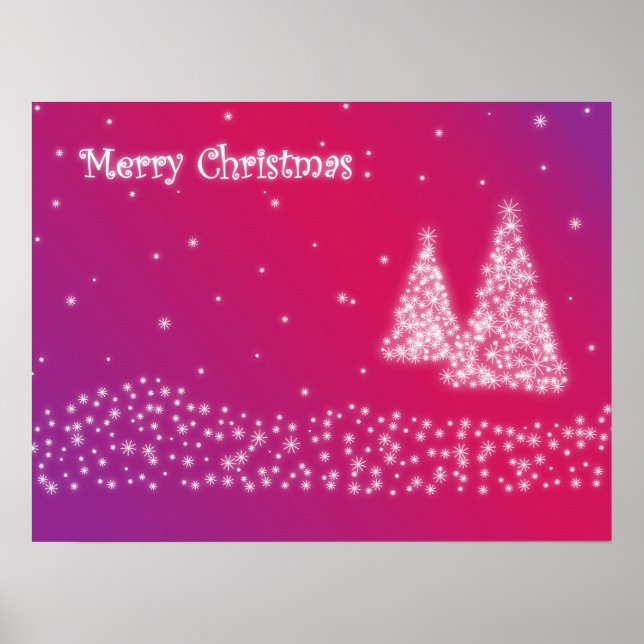 Poster Trees made out of Snowflakes (Devant)