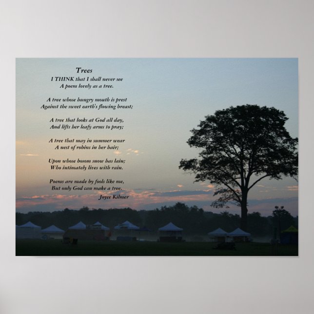 Poster Trees, un poème de Joyce Kilmer (Devant)