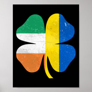 Poster Trèfle irlandais britannique Ukraine Irlande Saint