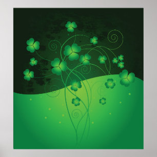 Poster Trèfle Shamrock Vert Chance St Patrick’s Day