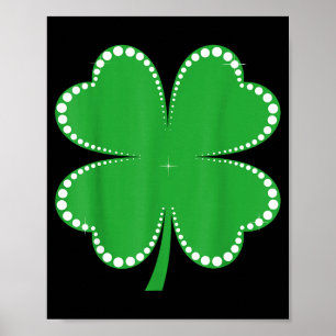 Poster Trèfle vert chanceux irlandais jour de la saint pa