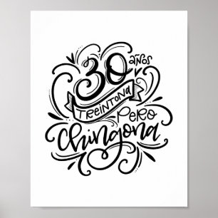 Poster Treintona Pero Chingona