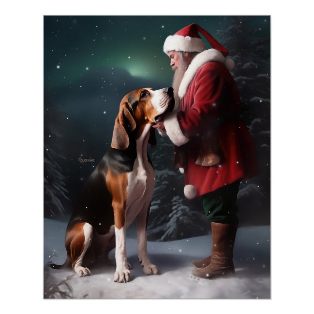 Poster Trek Walker Coonhound Noël du Père Noël (Devant)