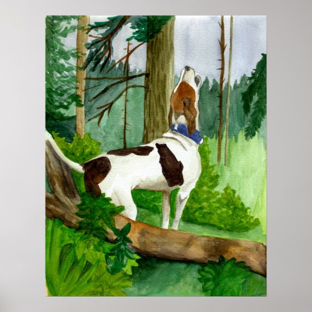 Poster Trek Walker Coonhound Portrait de chien (Devant)