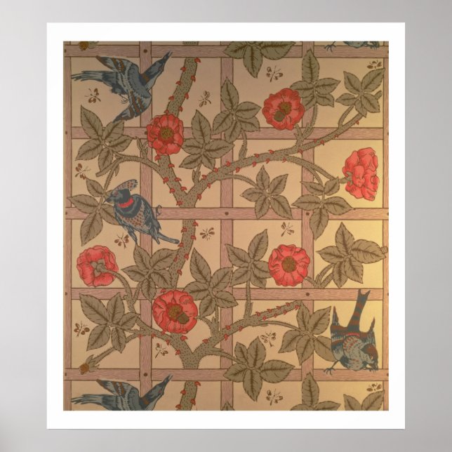 Poster 'Trellis' wallpaper design, 1864 (Devant)