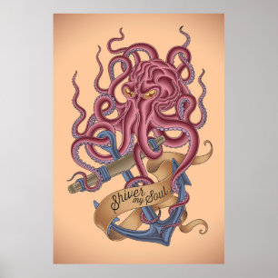 Poster Tremblent mon poulpe Tatto de l'âme  