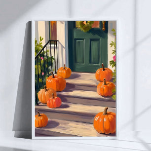 Poster Tremplin de citrouille d'automne Peinture de Tha