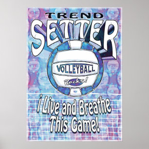 Poster Trend Setter Blue Volleyball