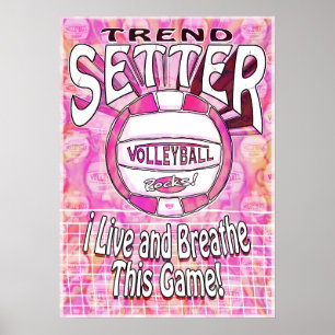 Poster Trend Setter Pink Volleyball