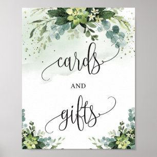 Poster Trending succulent eucalyptus cartes et signes cad