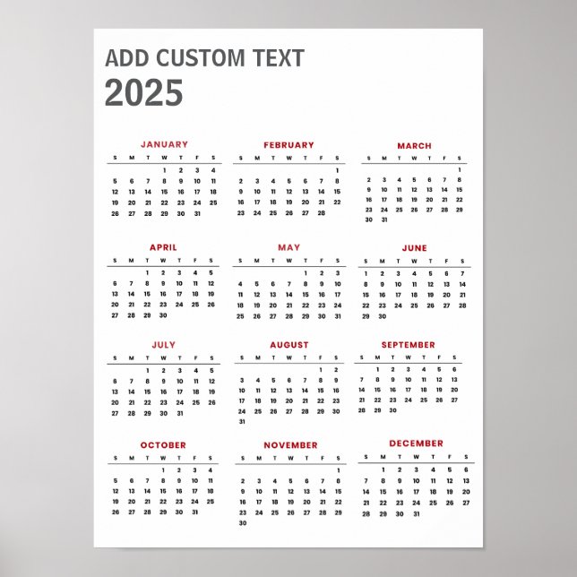 Poster Trendy ajouter votre propre texte personnalisé Cal (Devant)