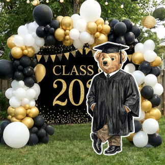 Poster Trendy Bear Printable Graduation Party Decor