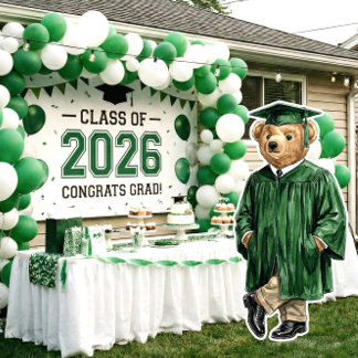 Poster Trendy Bear Printable Graduation Party Decor